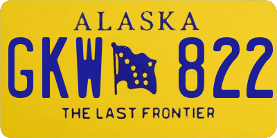 AK license plate GKW822
