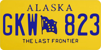 AK license plate GKW823