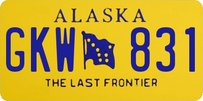 AK license plate GKW831