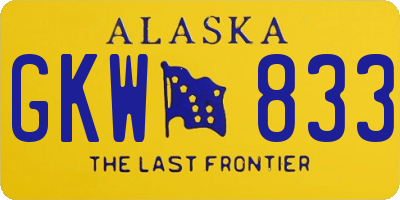 AK license plate GKW833