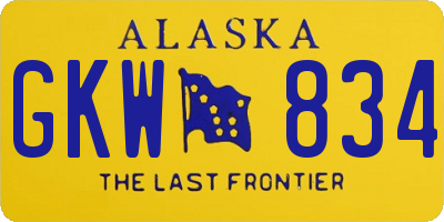AK license plate GKW834