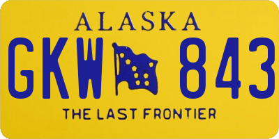 AK license plate GKW843