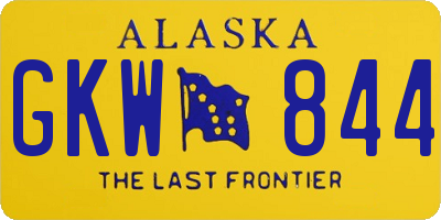 AK license plate GKW844