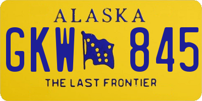 AK license plate GKW845