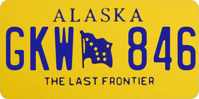 AK license plate GKW846