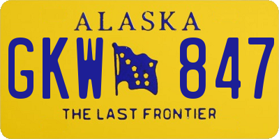 AK license plate GKW847