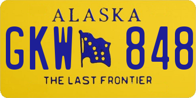 AK license plate GKW848