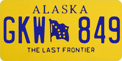 AK license plate GKW849
