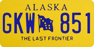 AK license plate GKW851