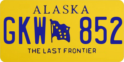 AK license plate GKW852