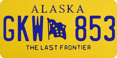 AK license plate GKW853