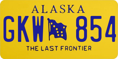 AK license plate GKW854