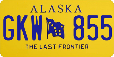 AK license plate GKW855