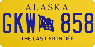 AK license plate GKW858