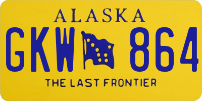 AK license plate GKW864