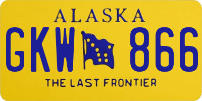 AK license plate GKW866