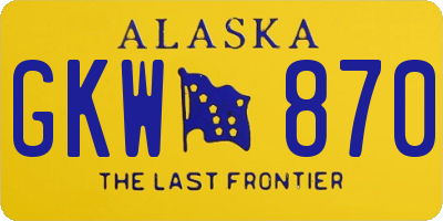 AK license plate GKW870