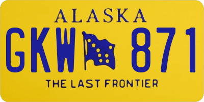 AK license plate GKW871