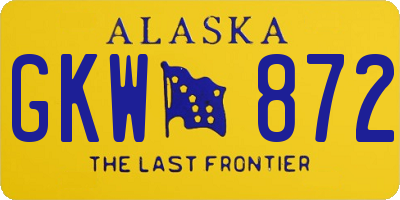 AK license plate GKW872