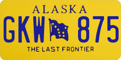AK license plate GKW875