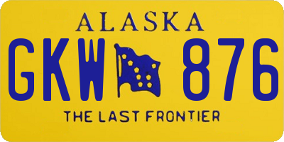 AK license plate GKW876