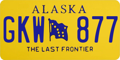 AK license plate GKW877