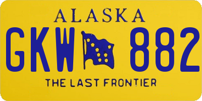 AK license plate GKW882