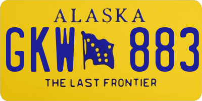 AK license plate GKW883