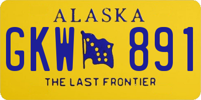 AK license plate GKW891