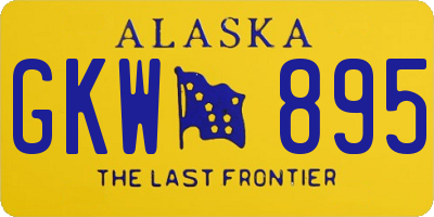AK license plate GKW895
