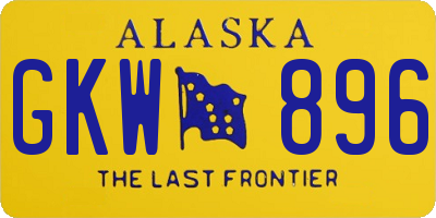 AK license plate GKW896
