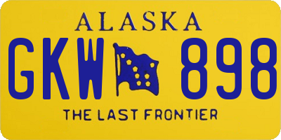 AK license plate GKW898