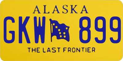 AK license plate GKW899