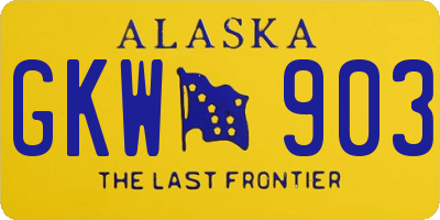 AK license plate GKW903