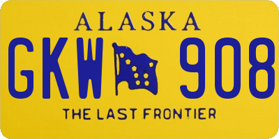 AK license plate GKW908