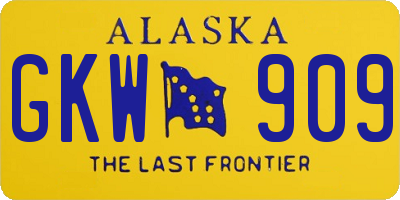 AK license plate GKW909