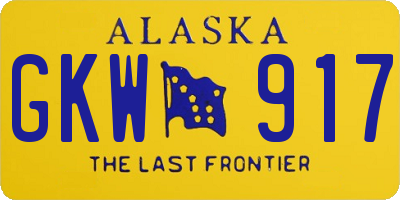 AK license plate GKW917