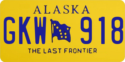 AK license plate GKW918