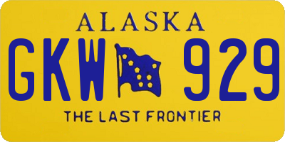 AK license plate GKW929