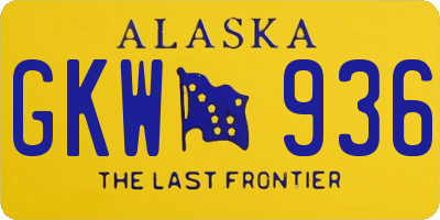 AK license plate GKW936
