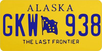 AK license plate GKW938