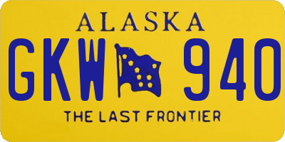 AK license plate GKW940