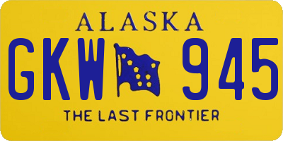 AK license plate GKW945