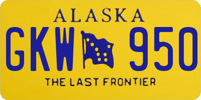 AK license plate GKW950