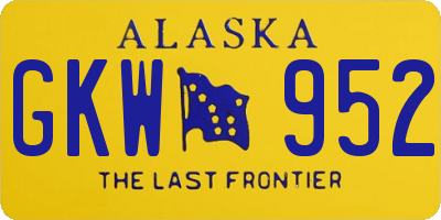 AK license plate GKW952