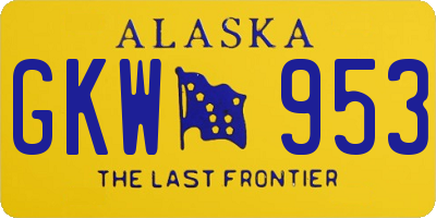 AK license plate GKW953