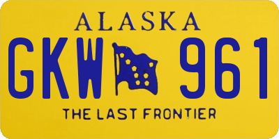 AK license plate GKW961