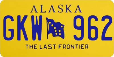 AK license plate GKW962