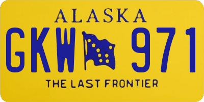 AK license plate GKW971