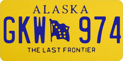 AK license plate GKW974